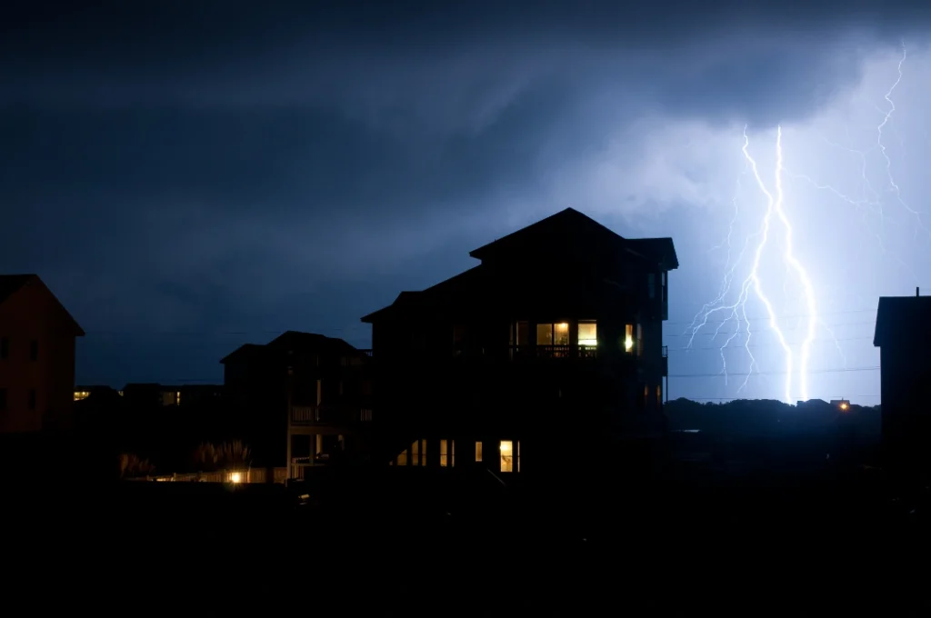 A house in a severe storm