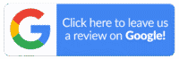 A button with the Google logo on the left and the text Click here to leave us a review on Google! on the right, against a blue and white background.